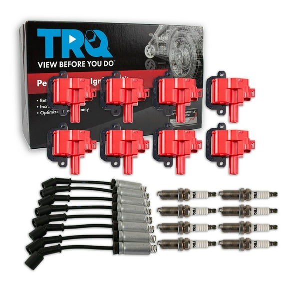 TRQ Ignition Coil and Spark Plug Kit 17 Piece Iridium Spark Plugs Fits 1998 Chevrolet Camaro 1998 Pontiac Firebird