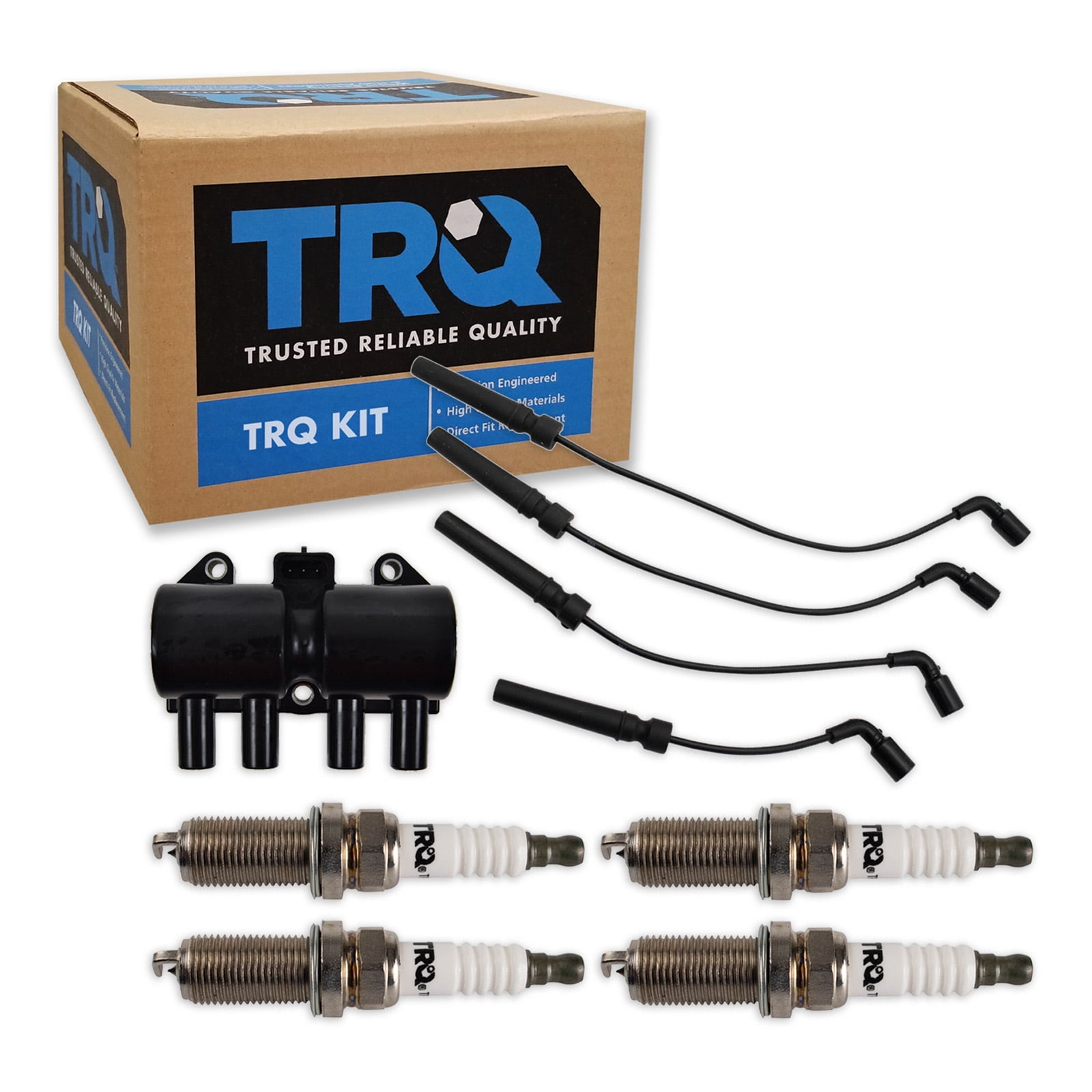 TRQ Ignition Coils Wires & Spark Plugs Fits 2004-2008 Chevrolet Aveo 07-08 Aveo5 TKA06203