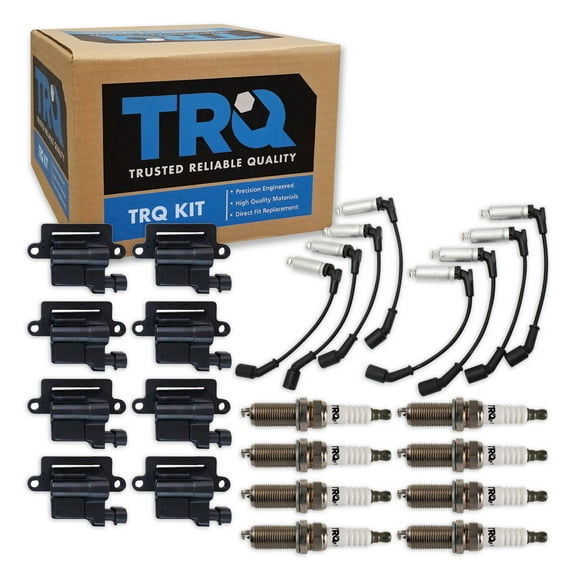 TRQ Ignition Coils Wires & Spark Plugs Kit Fits 2003-2006 Chevrolet GMC TKA06295