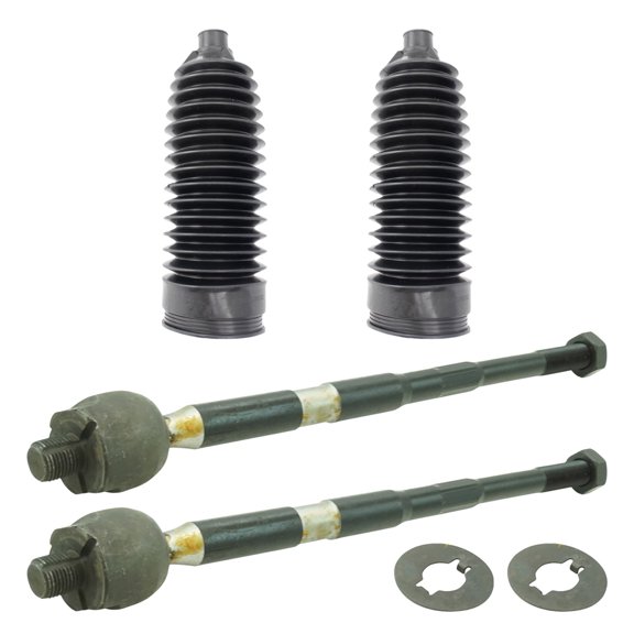 TRQ Inner Tie Rods & Boots Set of 4 Fits 2010-2017 Chevrolet Equinox GMC Terrain PSA27305