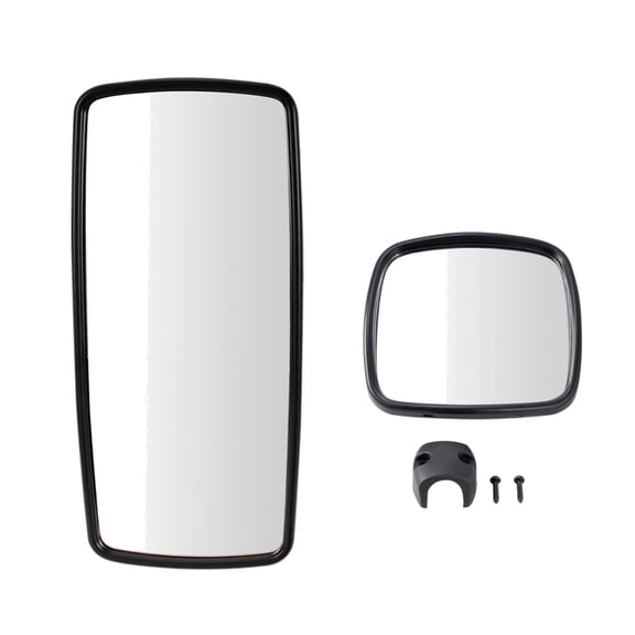 TRQ Manual Chrome Mirror Set Smooth Plastic Housing Fits 2002-2006 Freightliner M2 100 2002-2014 106 2003-2014 112 GM1320481