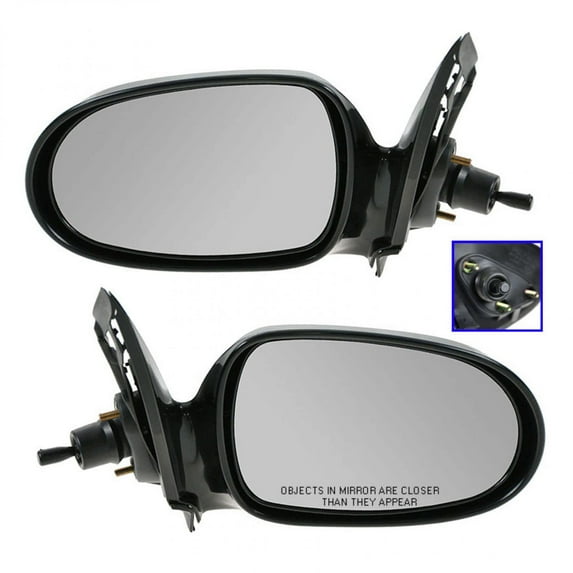 TRQ Manual Remote Side View Mirrors & Set For 00-06 Nissan Sentra MRA04875