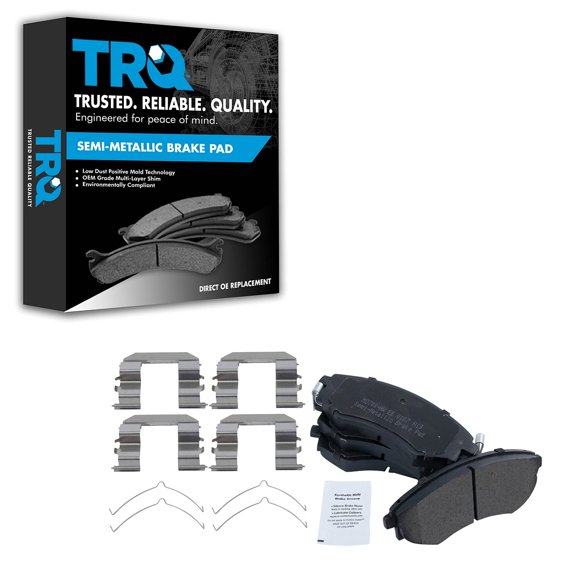 TRQ Metallic Disc Brake Pad Front Set Kit for Elantra Sonata Tiburon Optima BFA73618 Fits select: 1992-2002,2005-2006 HYUNDAI ELANTRA