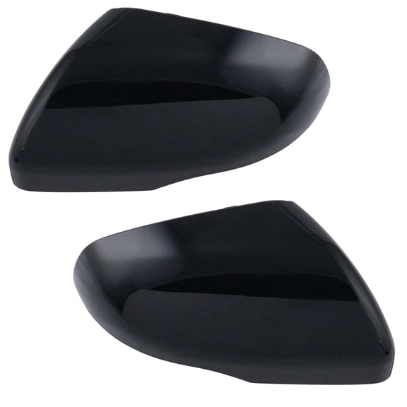 TRQ Mirror Cap Turn Signal Smooth Black PTM Pair Set of 2 for Ford Edge New MCA04371