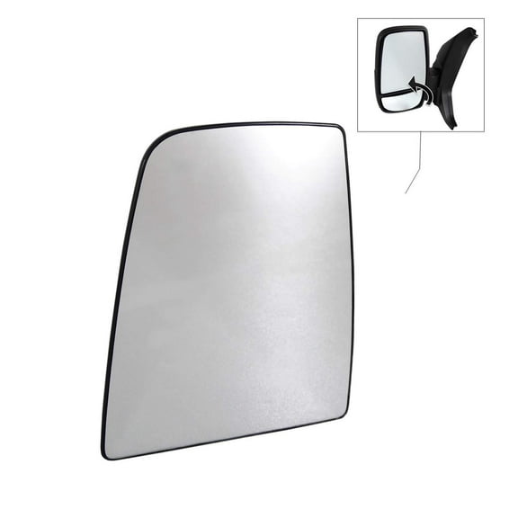 TRQ Mirror Glass Upper Driver Side Left LH for Ford Transit Van 150 250 350 New MGA07185