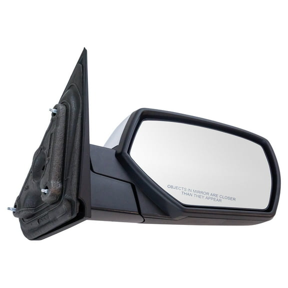TRQ Right Mirror Manual, with Chrome Cover Passenger Side Fits 2014-2018 Chevrolet Silverado 1500 2015-2018 Silverado 2500 HD Silverado 3500 HD GMC Sierra 1500 Sierra 2500 HD Sierra 3500 HD