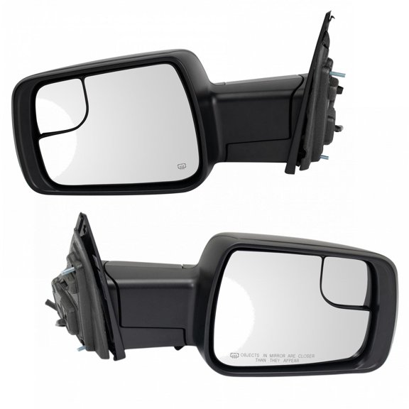 TRQ Mirror Pair Power Heated Spotter Glass Temp Sensor LH RH Set for Ram 1500 MRA09882