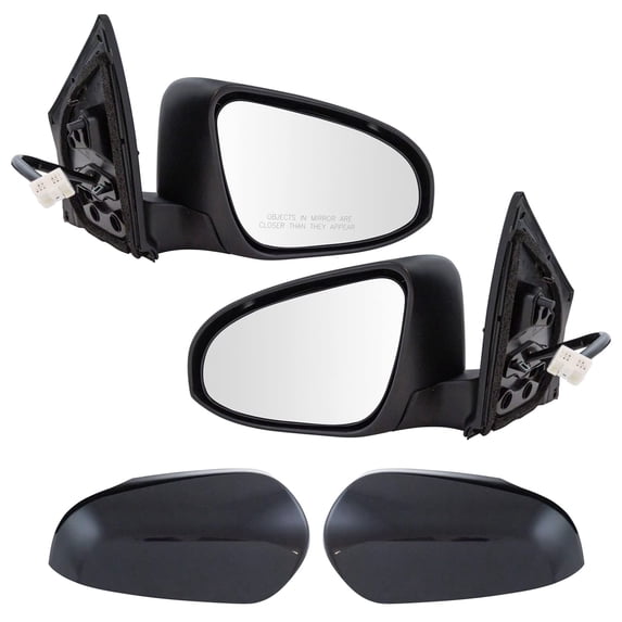 TRQ Mirror Power Folding Heated Signal Smooth Black Pair for Scion Toyota MRA04453