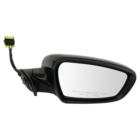 TRQ Mirror Power Heat Turn Signal Power Fold Puddle Lamp Smooth Black RH for Kia MRA07005
