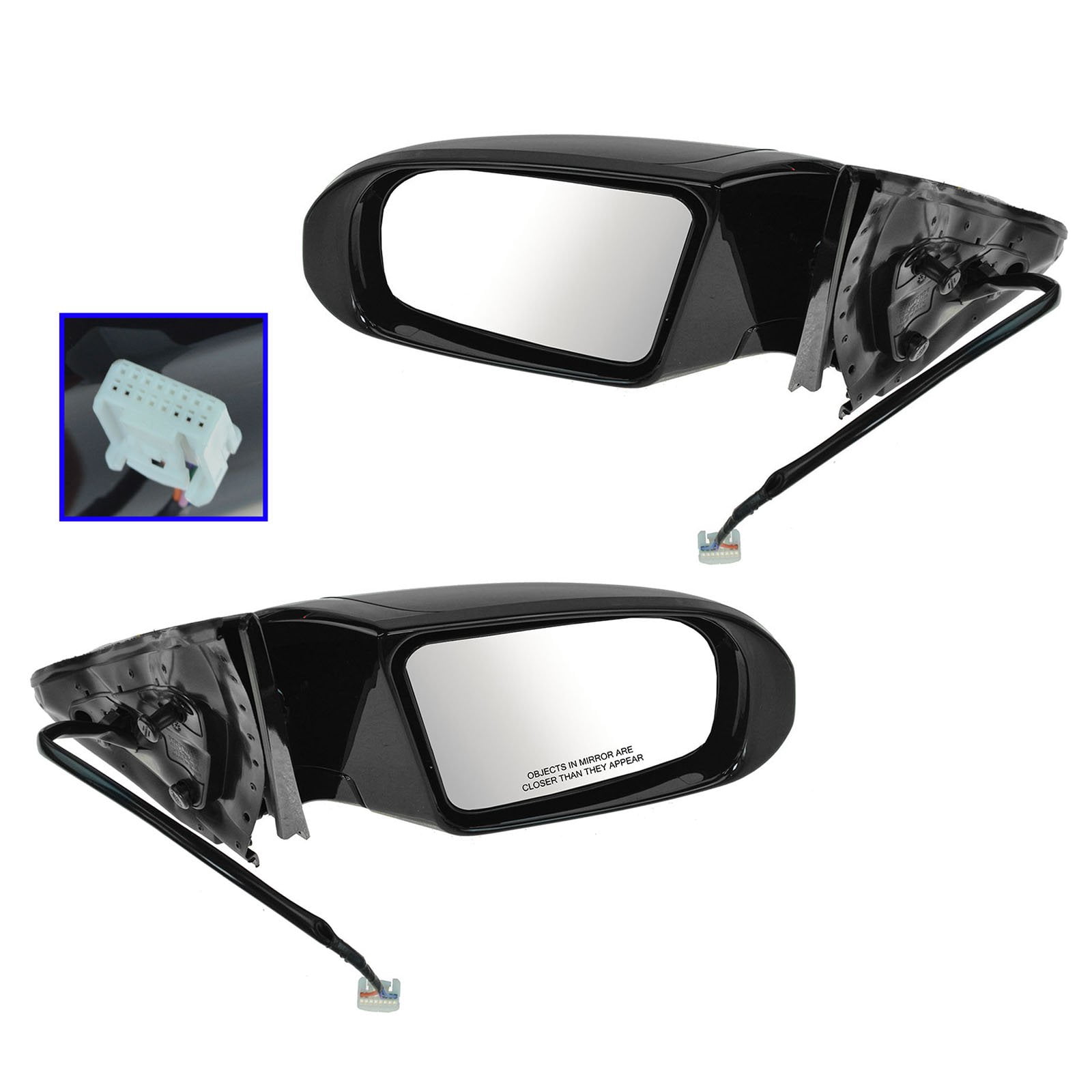 AM Autoparts Power Side Mirror Pair – LH + RH With Turn Signal, For Genesis Coupe 2010-2016, Black