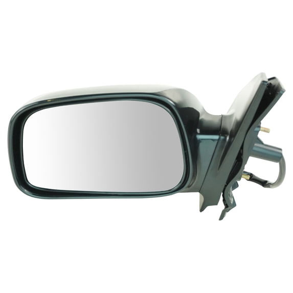 TRQ New Side View Power Mirror Smooth Black Driver Left LH for 03-08 Toyota Corolla