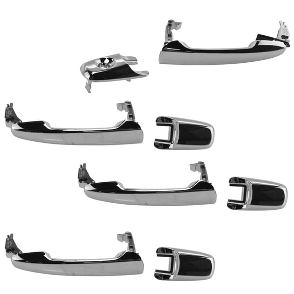 TRQ Outside Exterior Door Handle Chrome Front Rear Kit for Flex Edge MKX DHA36145