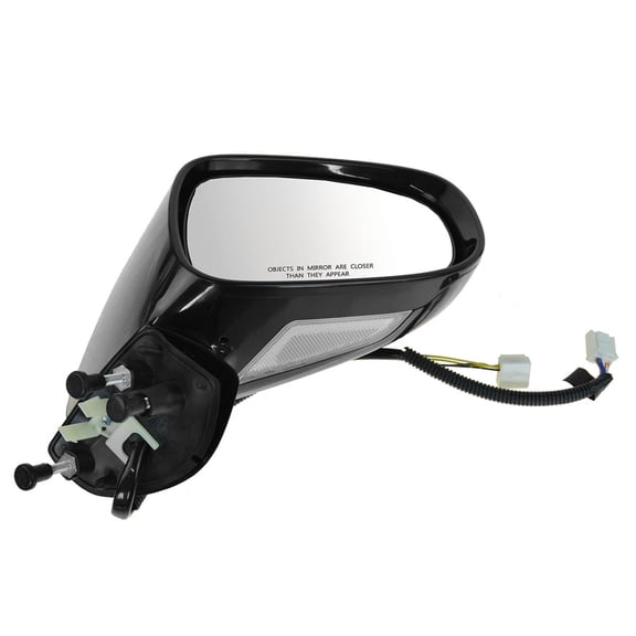 TRQ Passenger Side Mirror Assembly Power Heated Memory Puddle Light Foldaway Paint to Match Smooth Black Fits 2006-2008 Lexus IS250 2006-2008 IS350