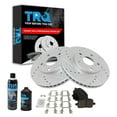 thumbnail image 1 of TRQ Performance Brake Rotor Coated & Ceramic Pad Front Kit w/Chemicals BKA18315, 1 of 6