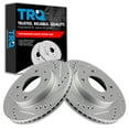 thumbnail image 1 of TRQ Performance Brake Rotor Drilled Slotted Front Coated Pair Fits Select Hyundai, 1 of 6