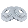thumbnail image 1 of TRQ Performance Brake Rotor Drilled & Slotted G-Coated Rear Pair Fits Select BMW, 1 of 5
