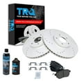 thumbnail image 1 of TRQ Performance Drilled Slotted Brake Rotor & Ceramic Pad Front Kit w/Chemicals BKA15511, 1 of 8