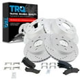 thumbnail image 1 of TRQ Performance Drilled & Slotted Brake Rotor & Metallic Pad Front & Rear Kit, 1 of 6