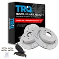 thumbnail image 1 of TRQ Performance Drilled Slotted Coated Brake Rotor & Ceramic Pad Rear Kit, 1 of 5
