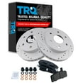 thumbnail image 1 of TRQ Performance Drilled Slotted Rotor Posi Ceramic Pad Front Set Fits Select Chevy, 1 of 6