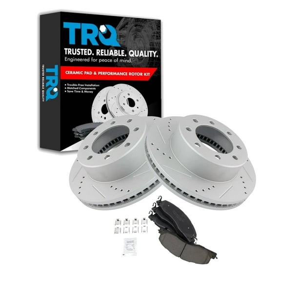 TRQ Performance Drilled Slotted Zinc & Ceramic Front Brake Kit for Ram Trucks BKA14950 Fits select: 2013-2018 RAM 2500, 2009-2012 DODGE RAM 2500