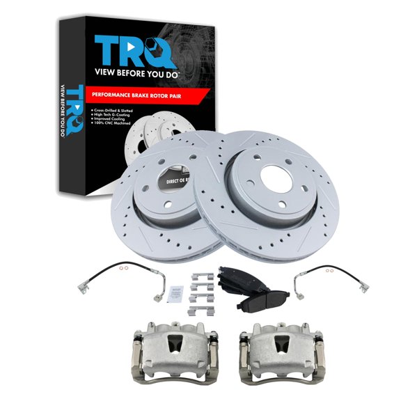 TRQ Performance Front Brake Pad & Rotor Kit BKA34070 Fits Select 2006-2010 Jeep Commander , 2005-2010 Jeep Grand Cherokee