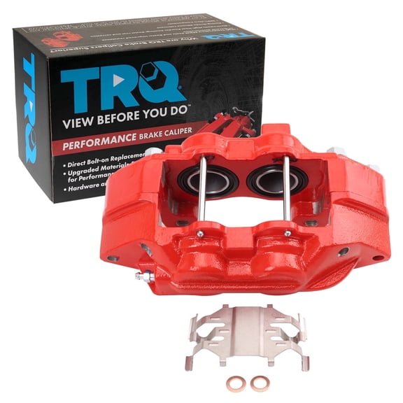 TRQ Performance Front Left Performance Brake Caliper Red Drivers Side Fits 2015-2019 Chevrolet Colorado GMC Canyon