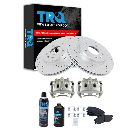 TRQ Performance Front Performance Brake Pad & Rotor Kit Semi-Metallic Premium G-Coated Fits 2012-2015 Chevrolet Captiva Sport 2007-2009 Equinox Pontiac Torrent