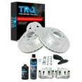 thumbnail image 1 of TRQ Performance Front Performance Brake Pad & Rotor Kit Semi-Metallic Premium G-Coated Slotted X Drilled Fits 98-02 B4000 95-01 Explorer 98-01 Mountaineer Ranger, 1 of 5
