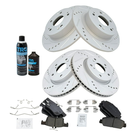TRQ Performance Front and Rear Brake Pad & Rotor Kit BKA45662 Fits Select 2018-2018 Honda Accord