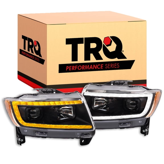 TRQ Performance Headlights Set Fits 2011-2013 Jeep Grand Cherokee HLA95194