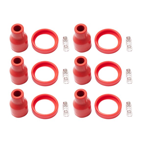 TRQ Performance Performance Ignition Coil Boot Set Red Fits 2006-2009 Hyundai Santa Fe 2006-2010 Kia Optima 2007-2010 Rondo