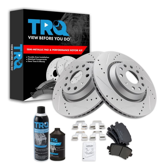 TRQ Performance Rear Brake Pad & Rotor Kit BKA20518 Fits Select 2009-2013 Volkswagen CC , 2010-2010 Volkswagen Passat , 2008-2008 Volkswagen R32