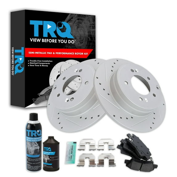 TRQ Performance Rear Brake Pad & Rotor Kit BKA20582 Fits Select 2012-2017 Hyundai Azera , 2014-2016 Kia Cadenza , 2011-2015 Kia Optima , 2011-2015 Hyundai Sonata