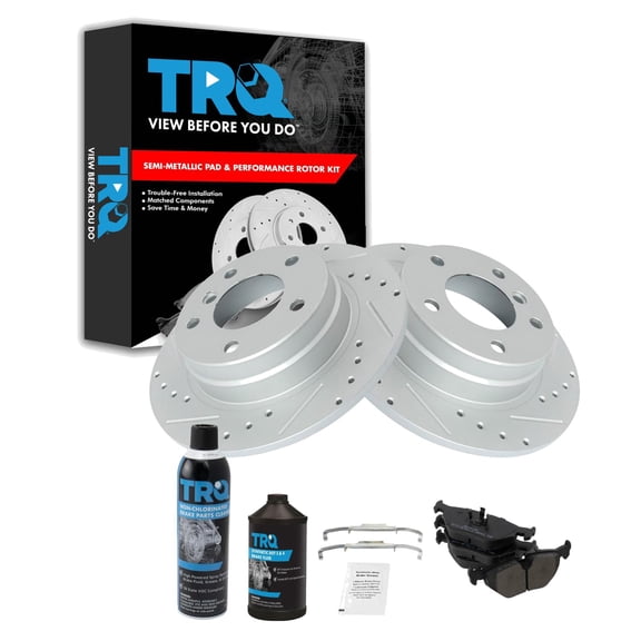 TRQ Performance Rear Brake Pad & Rotor Kit BKA20590 Fits Select 1992-1998 BMW 318i , 1992-1997 BMW 318is , 1998-1999 BMW 323i , 1992-1995 BMW 325i , 1996-1998 BMW 328i , 1996-1999 BMW 328is