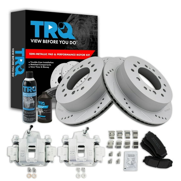 TRQ Performance Rear Brake Pad & Rotor Kit BKA45834 Fits Select 2003-2009 Toyota 4Runner , 2007-2009 Toyota FJ Cruiser