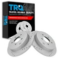 thumbnail image 1 of TRQ Performance Rear Drilled Slotted Coated Brake Rotor Set for GM New, 1 of 6