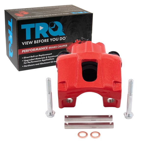 TRQ Performance Rear Left Performance Brake Caliper Red Drivers Side Fits 2004-2010 INFINITI QX56 2005-2015 Nissan Armada 2004 Pathfinder Armada 2004-2015 TITAN