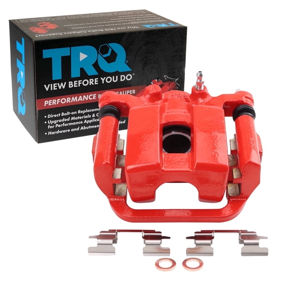 TRQ Performance Rear Right Performance Brake Caliper Red Passenger Side Fits 2013-2021 Nissan LEAF 2014-2020 Rogue 2017-2022 Rogue Sport