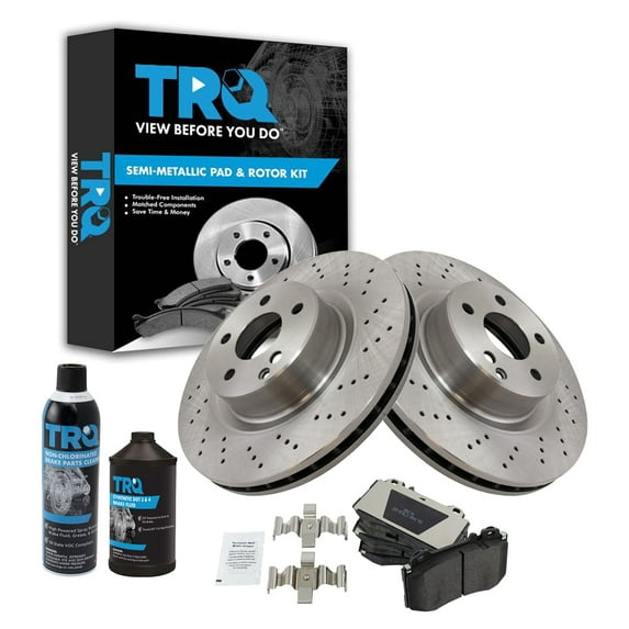 TRQ Performance Rotor & Brake Pad Kit Posi Metallic Front w/Chemicals BKA18152 Fits select: 2000-2002 MERCEDES-BENZ S, 2003 MERCEDES-BENZ S 430