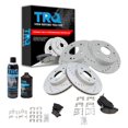 thumbnail image 1 of TRQ Performance Rotor & Ceramic Brake Pad Front & Rear Kit w/Chemicals BKA17708, 1 of 6