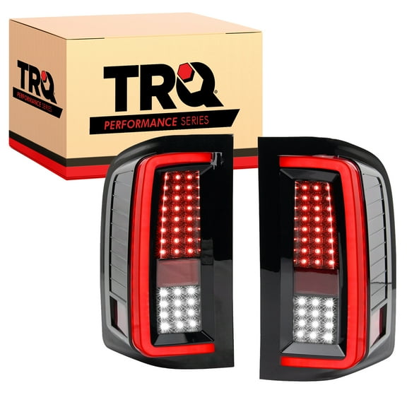 TRQ Performance Tail Light Clear Lens Black Housing LED C Tube Bar for GM Truck LTA71073
