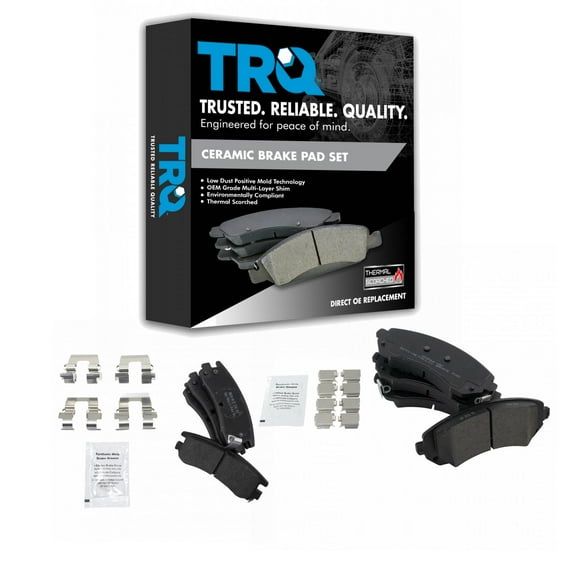 TRQ Posi Semi-Metallic Brake Pad Front & Rear Set Kit for Buick Chevy Pontiac BFA20134