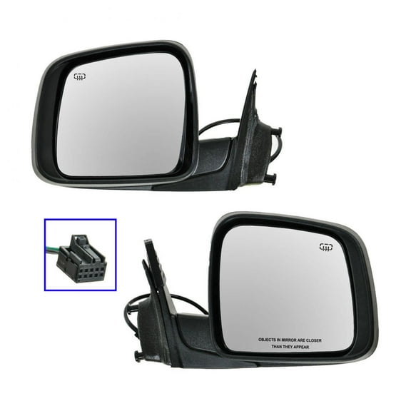TRQ Power Heated Side View Mirror Pair Set of 2 for 11-18 Jeep Grand Cherokee MRA04698