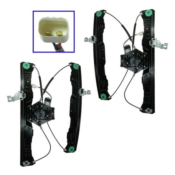 TRQ Power Window Regulator w/ Motor Front LH & RH Pair for Explorer Mountaineer WRA50158