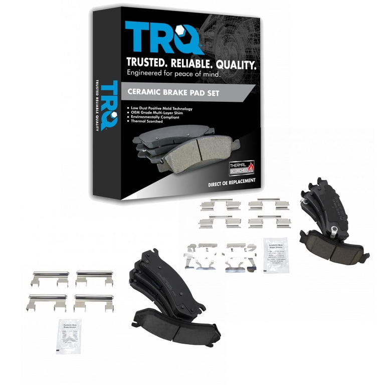 AM Autoparts Premium Posi Ceramic Brake Pad Set Front & Rear For GMC Chevy Trucks (2000-2010)
