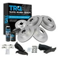 thumbnail image 1 of TRQ Premium Posi Metallic Brake Pad & Coated Rotor Kit Front & Rear w/Chemicals BKA23218 Fits select: 2002-2003 DODGE RAM 1500, 1 of 6