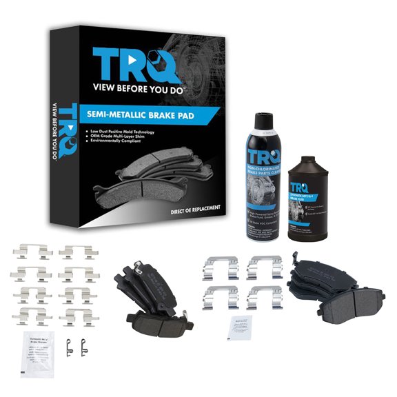 TRQ Premium Posi Semi-Metallic Brake Pad Kit Front & Rear Kit w/Chemicals BFA15195 Fits select: 2002-2004 SUBARU LEGACY, 2003 SUBARU FORESTER 2.5XS
