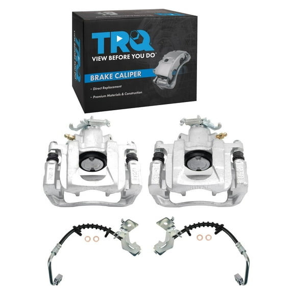 TRQ Rear Brake Caliper Set Brake Hose Compatible with 2008-2011 Chrysler Town & Country Dodge Grand Caravan 2009-2011 Volkswagen Routan