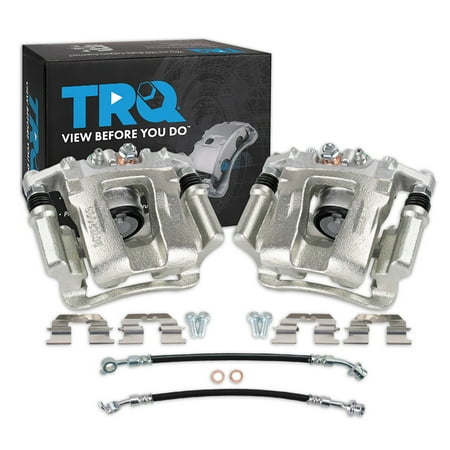 TRQ Rear Brake Caliper Set Brake Hose Compatible with 2014-2016 Kia Optima